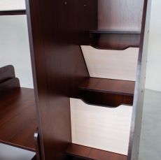 Детская двухъярусная кроватка-трансформер, 18мм Domino Dark walnut / Milk oak